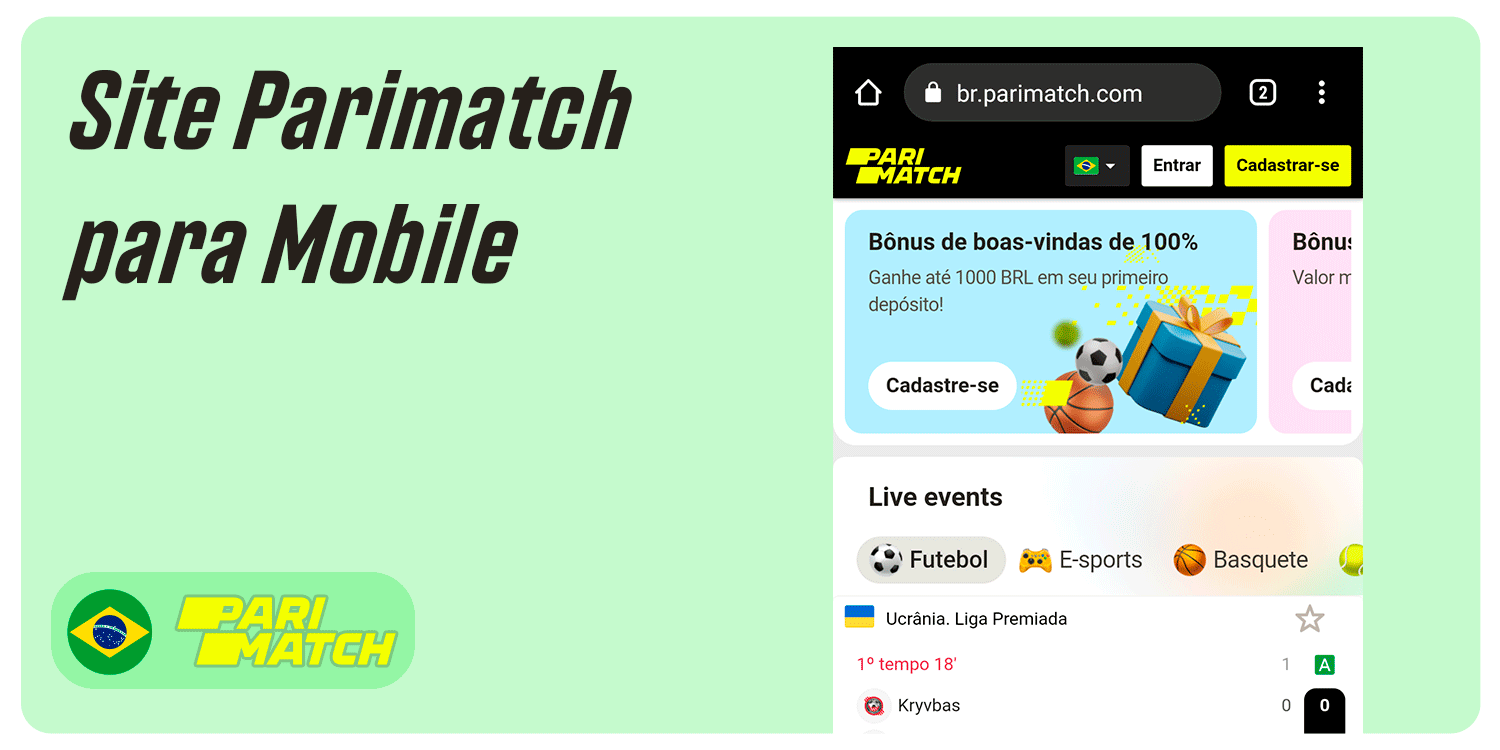 Site Parimatch para Mobile