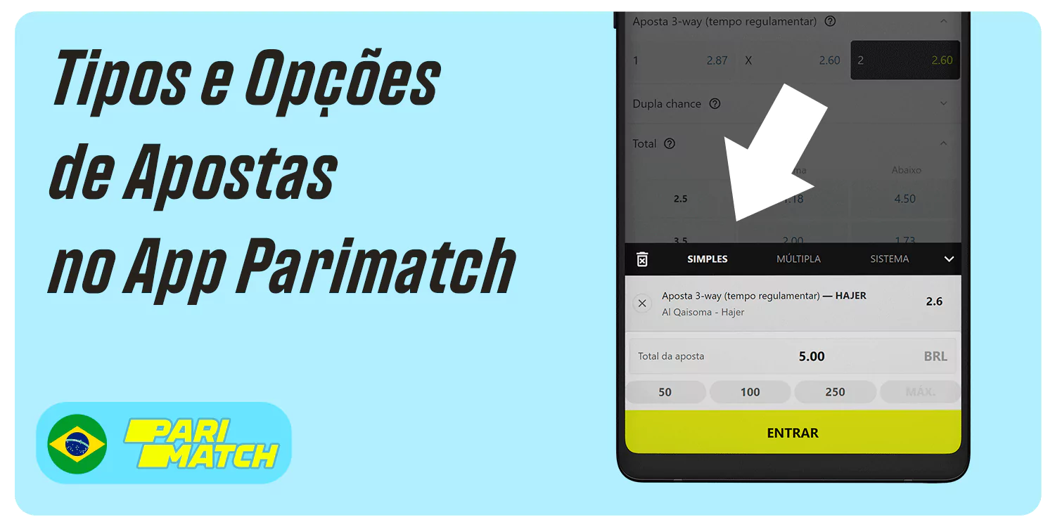 Tipos e Opções de Apostas no App Parimatch